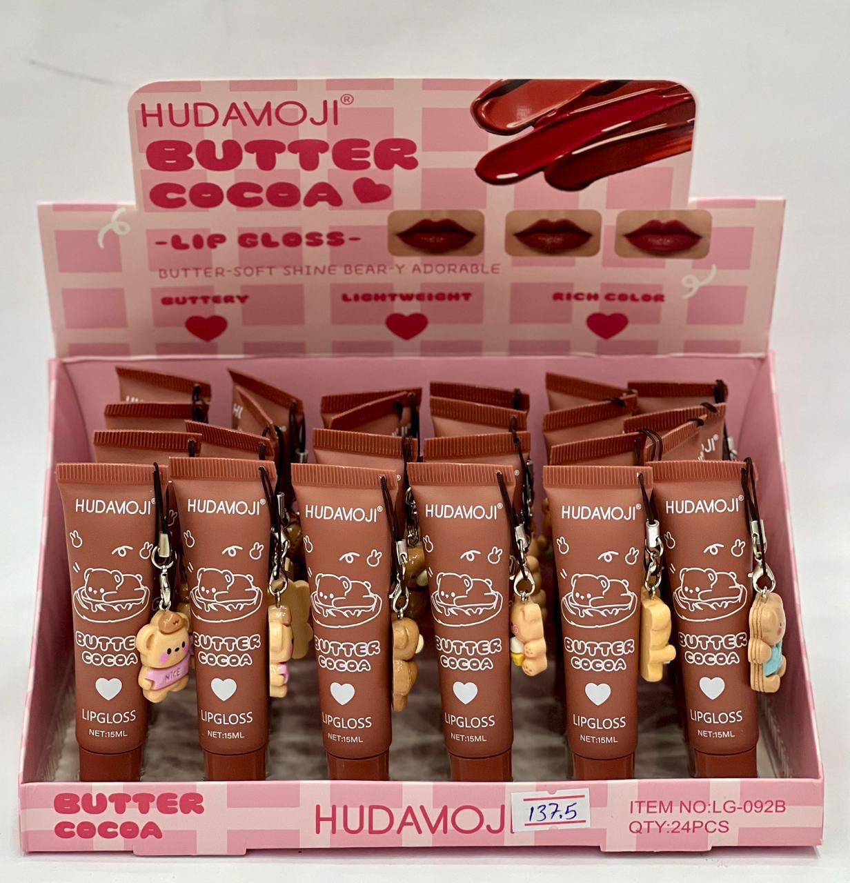 HUDAMOJI Butter Cocoa Lip Gloss – Soft Shine, Moisturizing & Lightweight